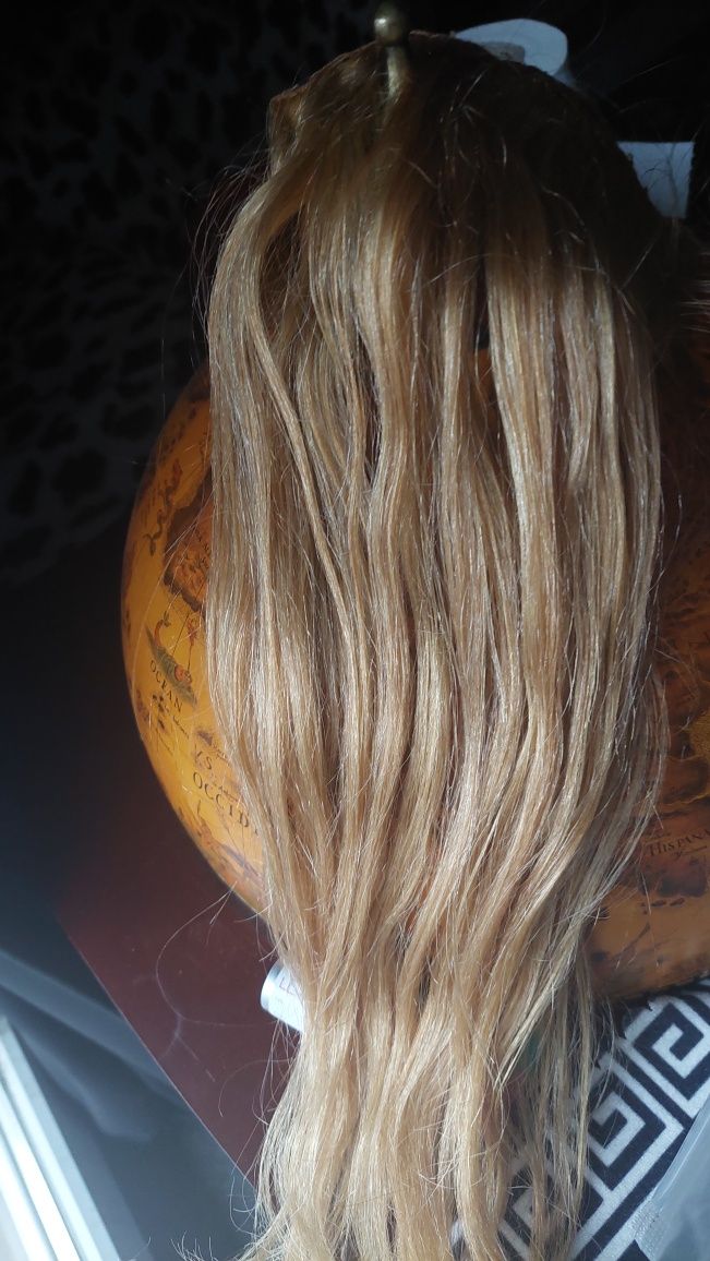 Włosy naturalne clip in  dwie tasmy.40cm