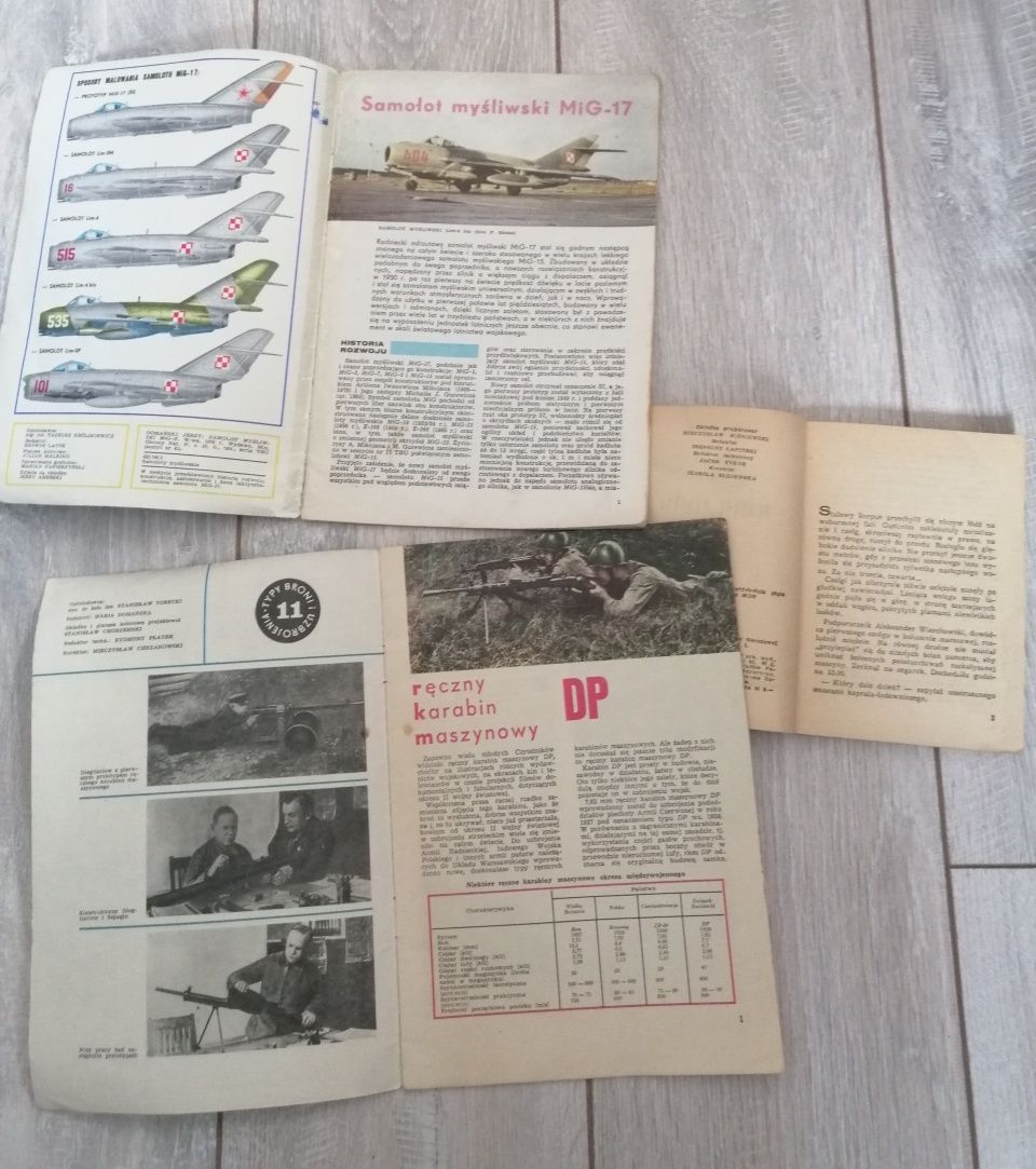 Typy broni i uzbrojenia/3 szt. . Samolot myśliwski MIG-17. Ręczny kara
