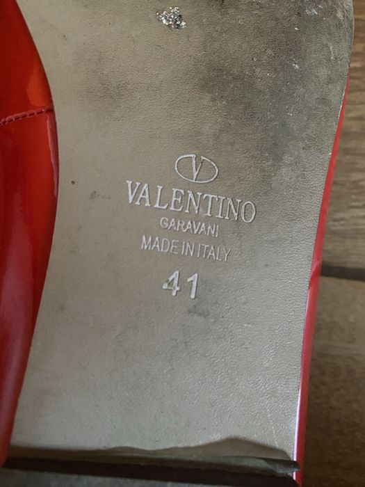 Baleriny z ćwiekami Valentino Czerwone