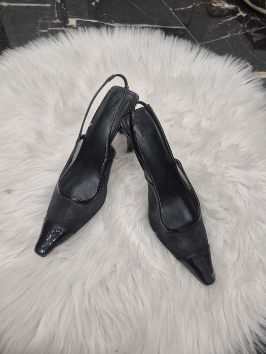 Szpilki eleganckie buty na obcasie h&m 38 czarne