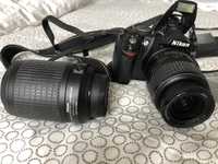 Nikon D3000 com 2 objetivas