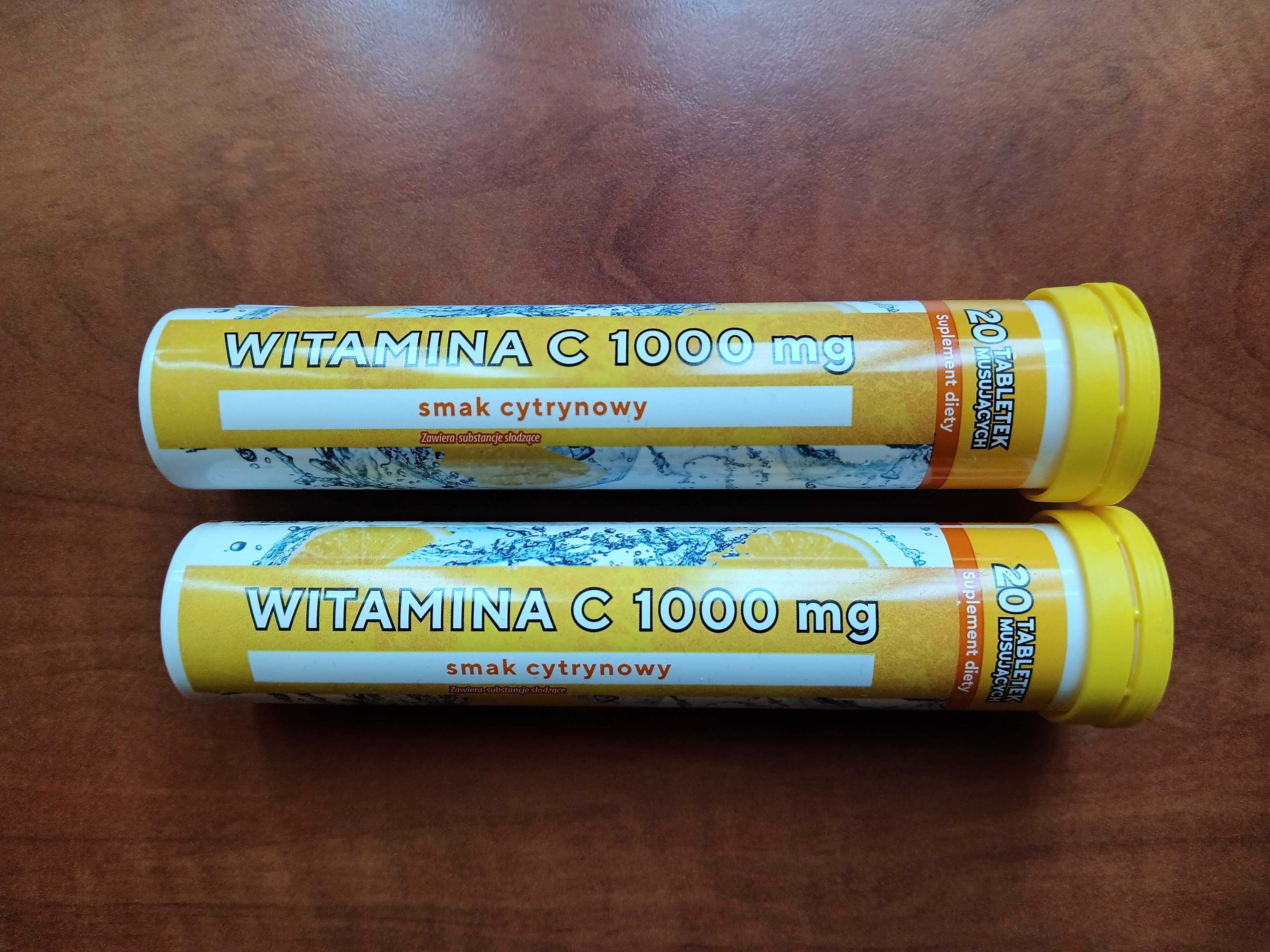 Witamina C 1000mg tabl musujące smak cytrynowy zestaw 2x 20 tabletek