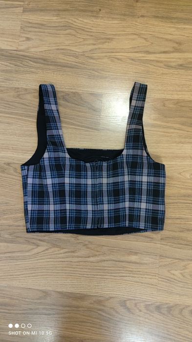 Primark sexy crop top 38 gorset krata w kratkę y2k