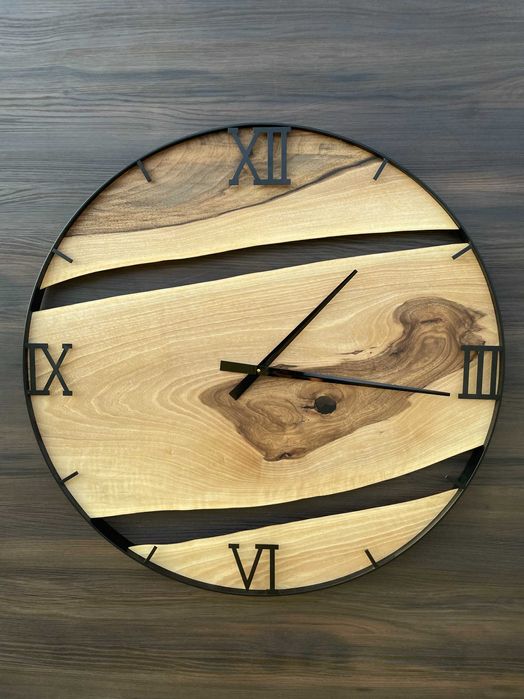 Zegar drewniany w stylu LOFT 90 cm