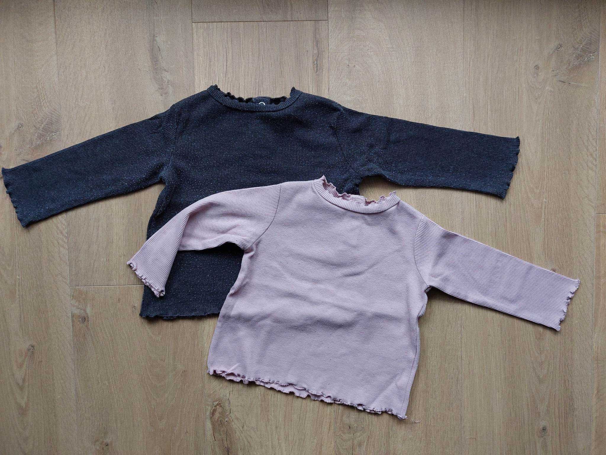 Koszulka Zara, grafitowa i różowa, rozmiar 80, 2 szt.