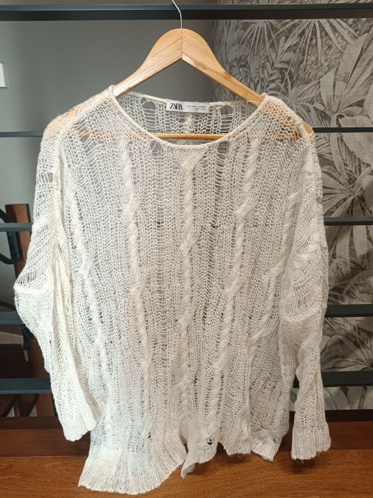 Sweter z dziurami Zara M-L