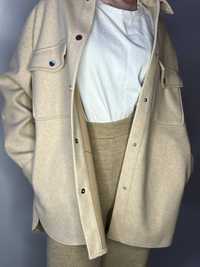 Бежева базова сорочка рубашка кардіган курточка  від Zara розмір s m l