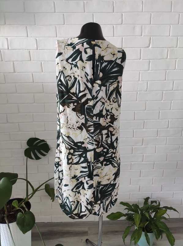 Sukienka litera A motywy roślinne monstera H&M