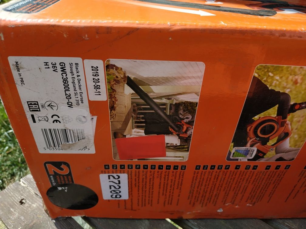 Black&Decker GWC3600L20 Akumulatorowa dmuchawa i odkurzacz do liści