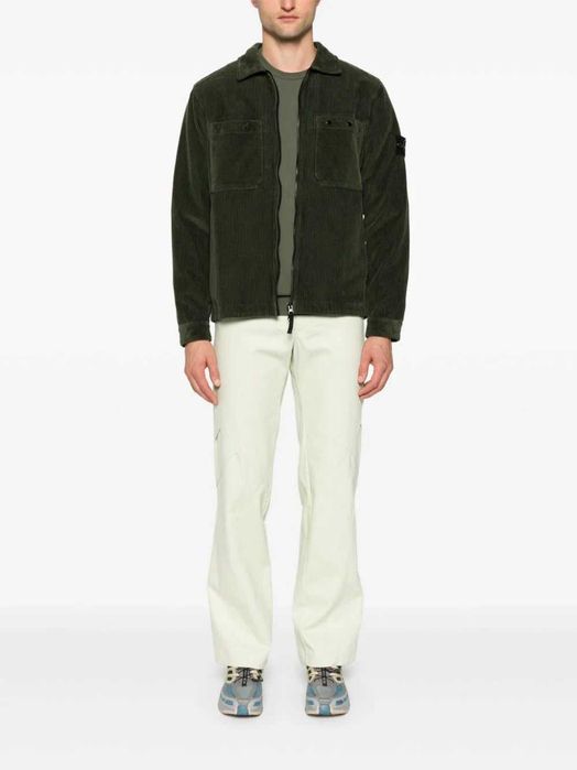 Сорочка STONE ISLAND 11604 Organic Cotton Corduroy Overshirt Green