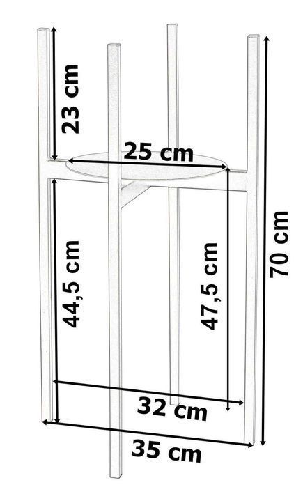 kwietnik stojący loftowy torre 70 cm czarny