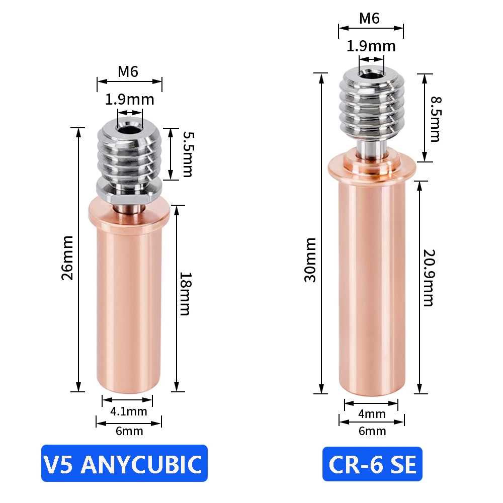 Биметаллические горла для V5 V6 CR10 MK8 CR6 S1