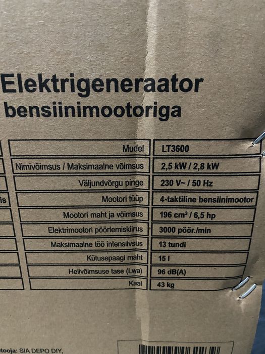 Генератор бензиновий Jasper LT3600 2,8kw