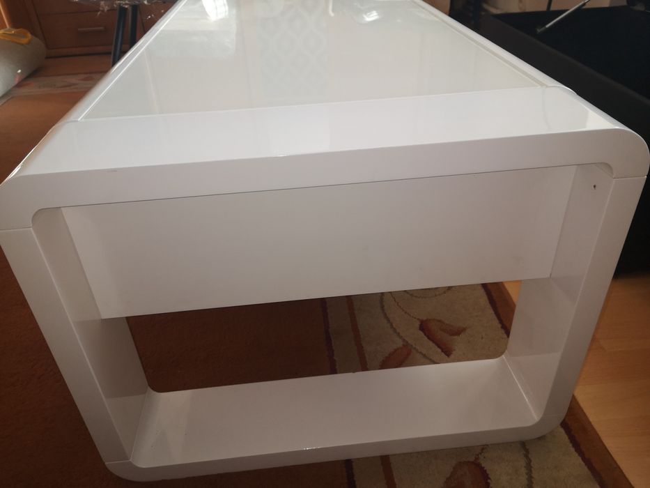 Ława biała prostokątna składana