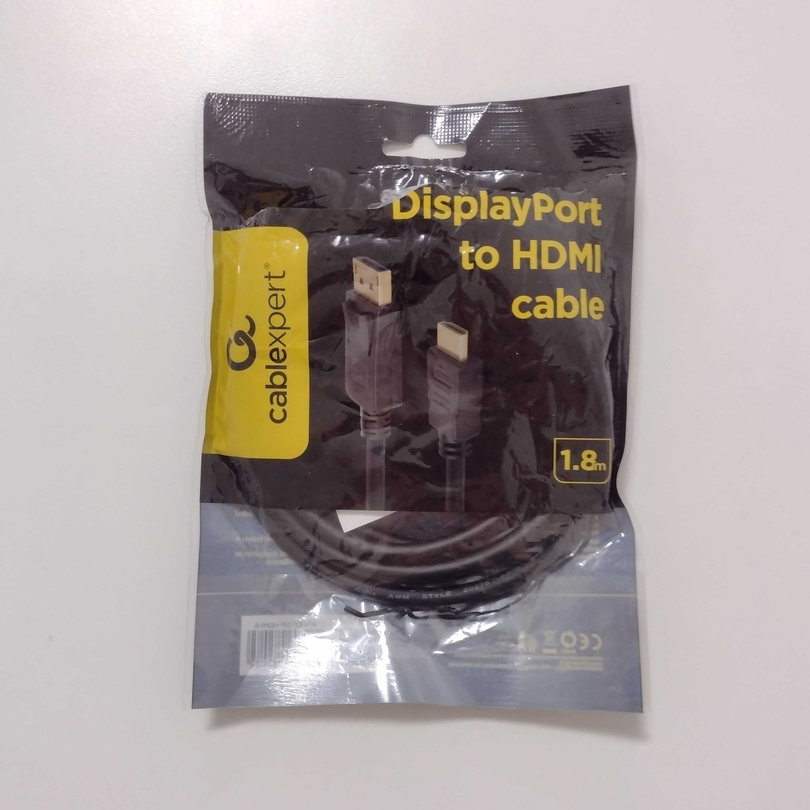 Kabel DisplayPort -> HDMI jednokierunkowy NOWY