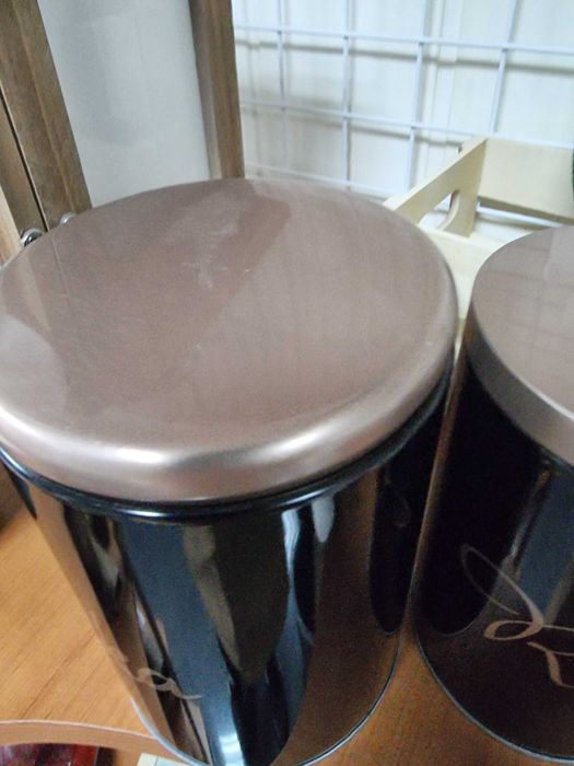 Puszka kuchenna metalowa czarna metalowe puszki metalowe czarne mąkę