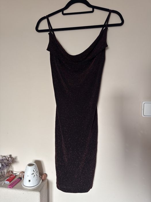 Sukienka na ramiączkach błyszcząca koreańska 36 38 S M elastyczna