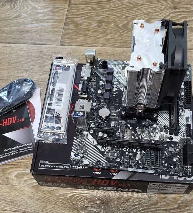 Комплект Ryzen  3 3200G+Asrock B450M-HDV (новая)+16gb ddr4+Башня