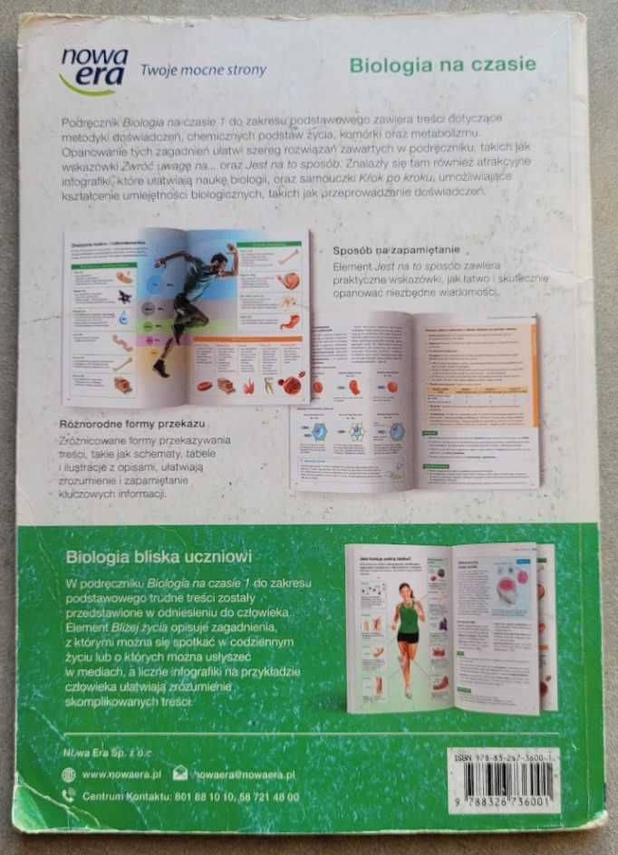 Biologia na czasie 1, podręcznik, zakres podstawowy, Nowa Era 2019