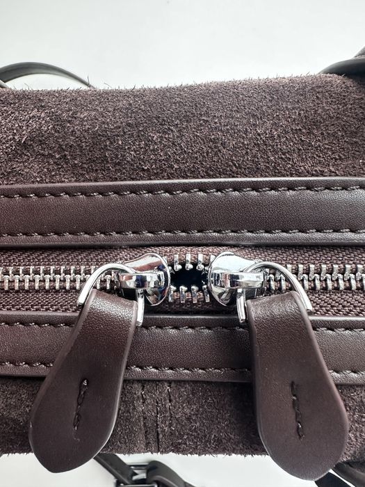 шоколадна сумка натуральна замша+шкіра