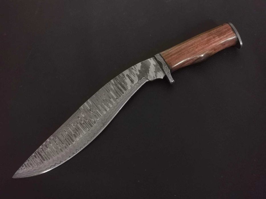 KUKRI DAMAST nóż myśliwski ze stali damasceńskiej 37cm kuty ręcznie