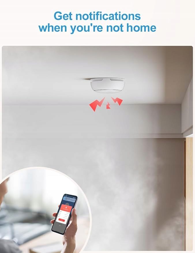 Inteligentny czujnik dymu smart Wi-fi Maxcio