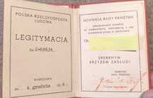 Legitymacja do Srebrnego Krzyża Zasługi z 1958 r.