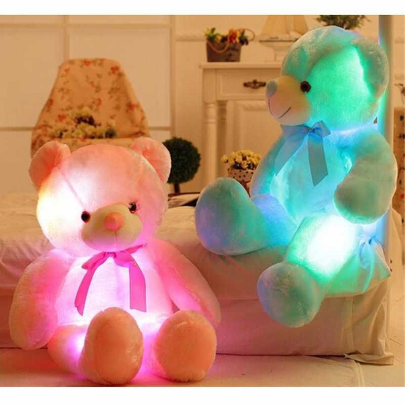 MIŚ świecący PLUSZAK LED LAMPKA Maskotka dla Dzieci Różowy