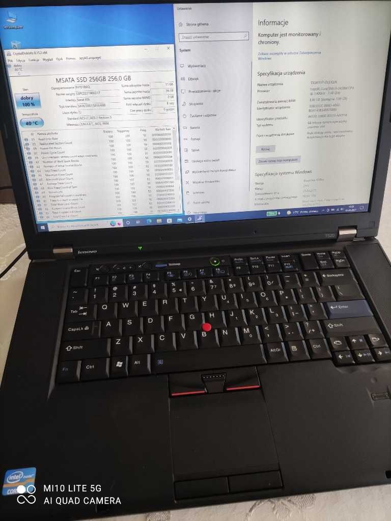 T520 Intel i5 / 12 GB RAM / SSD 256 GB / nagrywarka DVD / WIFI