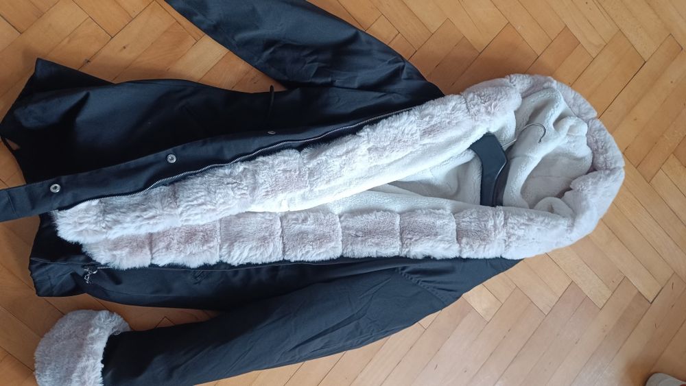 Parka zimowa kurtka z kapuza rozmiar L ciepły damski