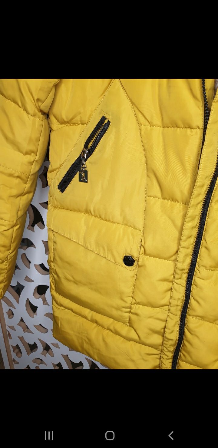 Куртка женская демисезон желтая горчичная