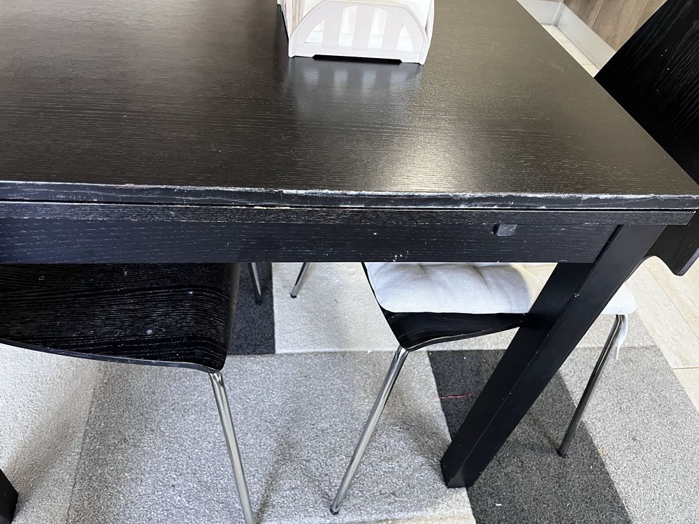 Mesa de jantar extensivel preta