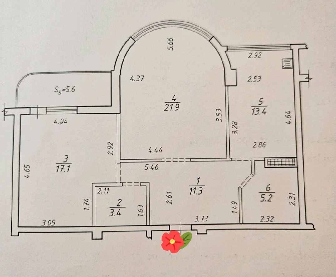 2кім квартира з ремонтом на другому поверсі