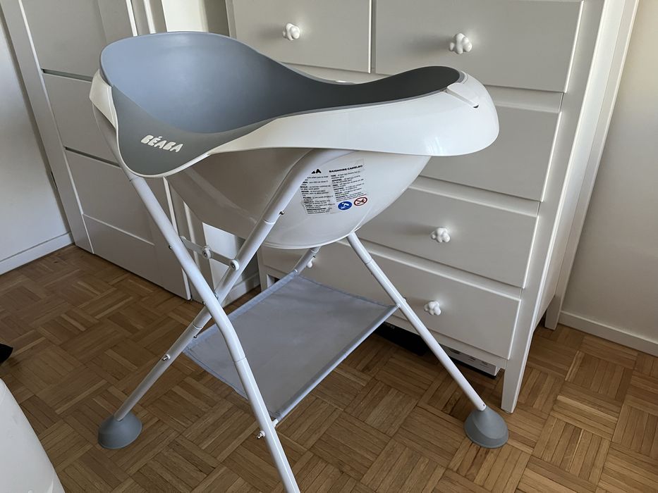 Wanienka Beaba ze stelażem + leżaczek i rurka odpływowa