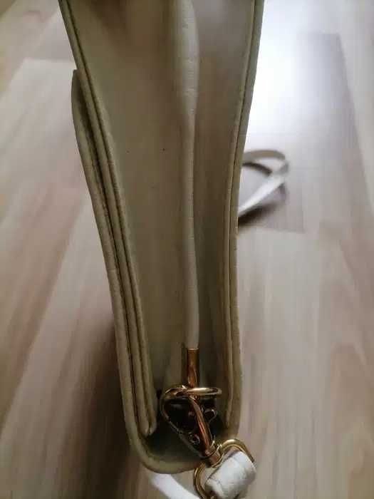 Skórzana biała torebka prl