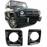 Capas de faróis pretas + luzes diurnas LED MercedesG W463 de 89a12