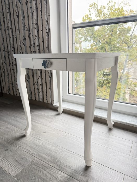 Stolik / toaletka Glamour biały lite drewno bukowe NOWY