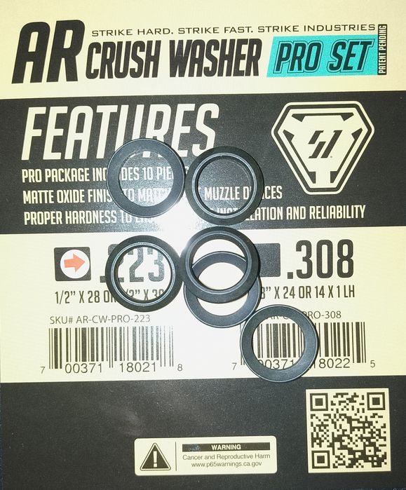 Крашвошер Crush Washer AR-15 AR-10 AR-9 .223 (5.56) .300 .308 9 mm