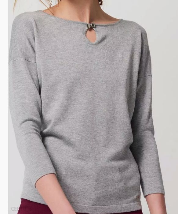 Sweter Mohito 3/4 rękawek szary rozmiar S