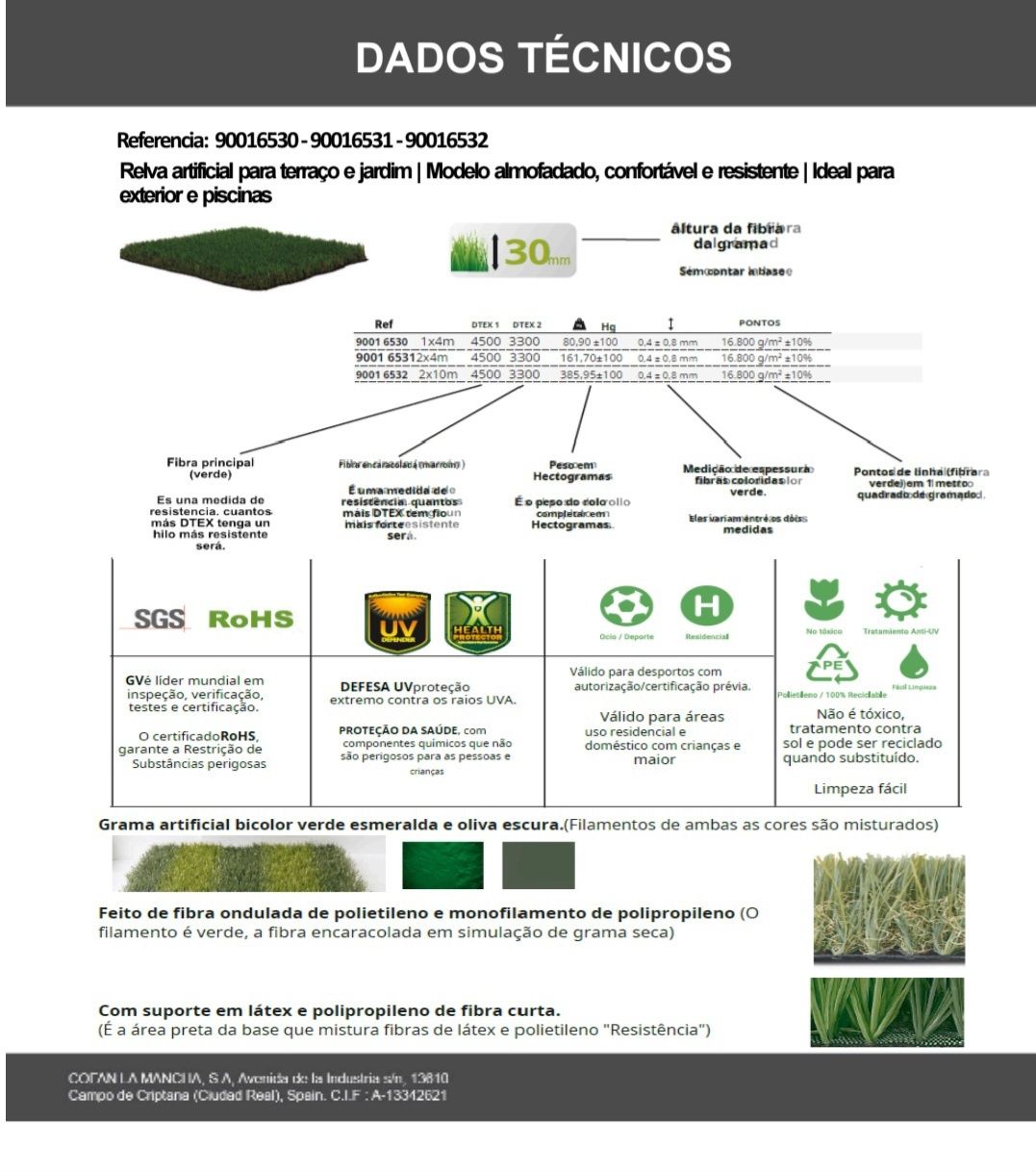 Relva Artificial com Aparência Natural - 7 Anos Garantia