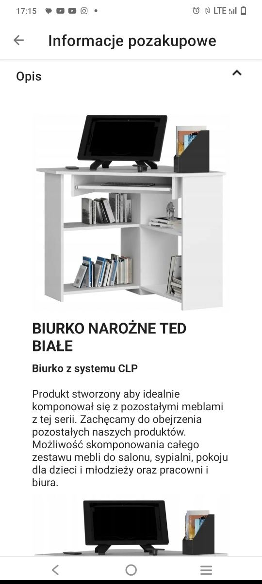 Biurko białe narożne narożnikowe