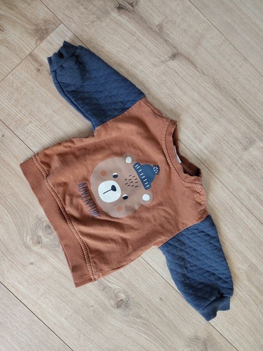 Bluza brązowa z misiem kappaahl 62