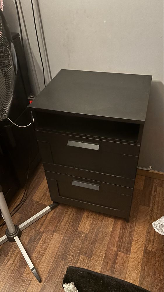 Comoda 2 Gavetas/Mesa Cabeceira Ikea Brimnes Preta
