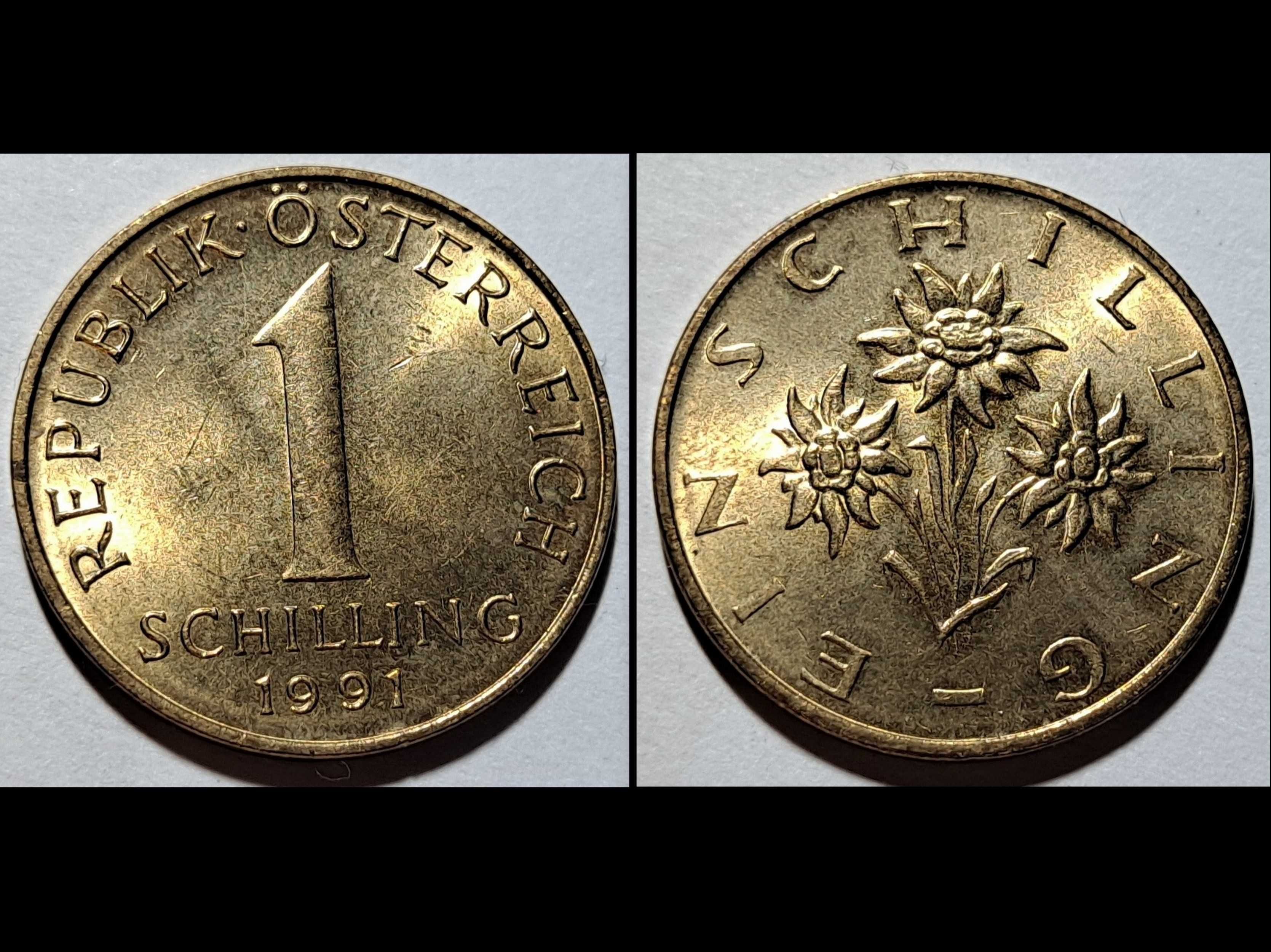 1 Schilling - Austria (II Republika) 1991 r. - (Brązal) - st. dobry