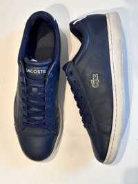 Skórzane granatowe sneakersy Lacoste 44 stan dobry