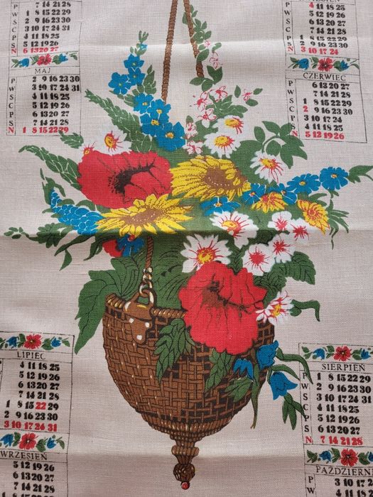 Ścierka kalendarz PRL 1983 – oryginalna pamiątka retro vintage, kolekc