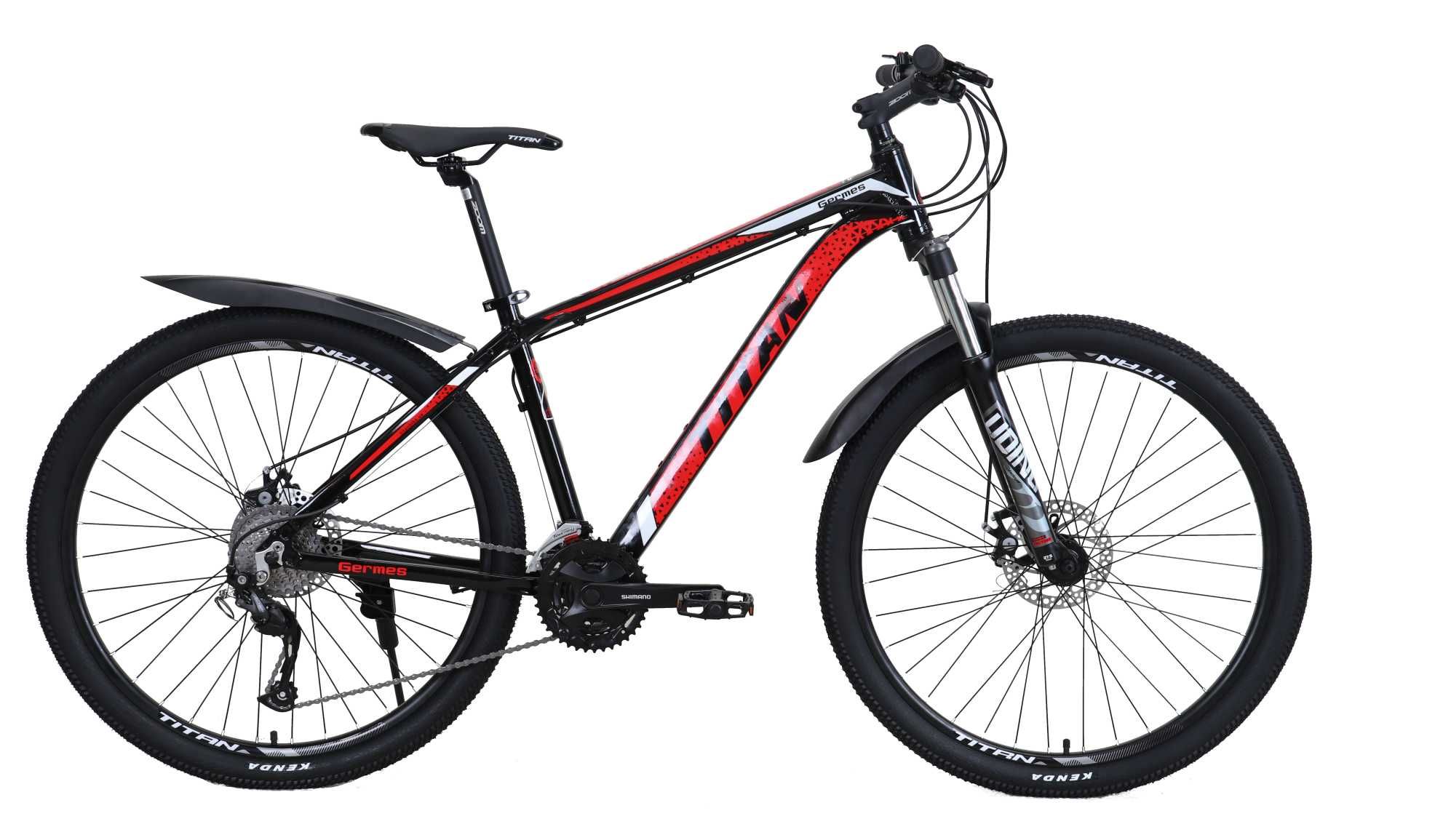 Велосипед Titan Germes V2 27.5"20" чорний-червоний.