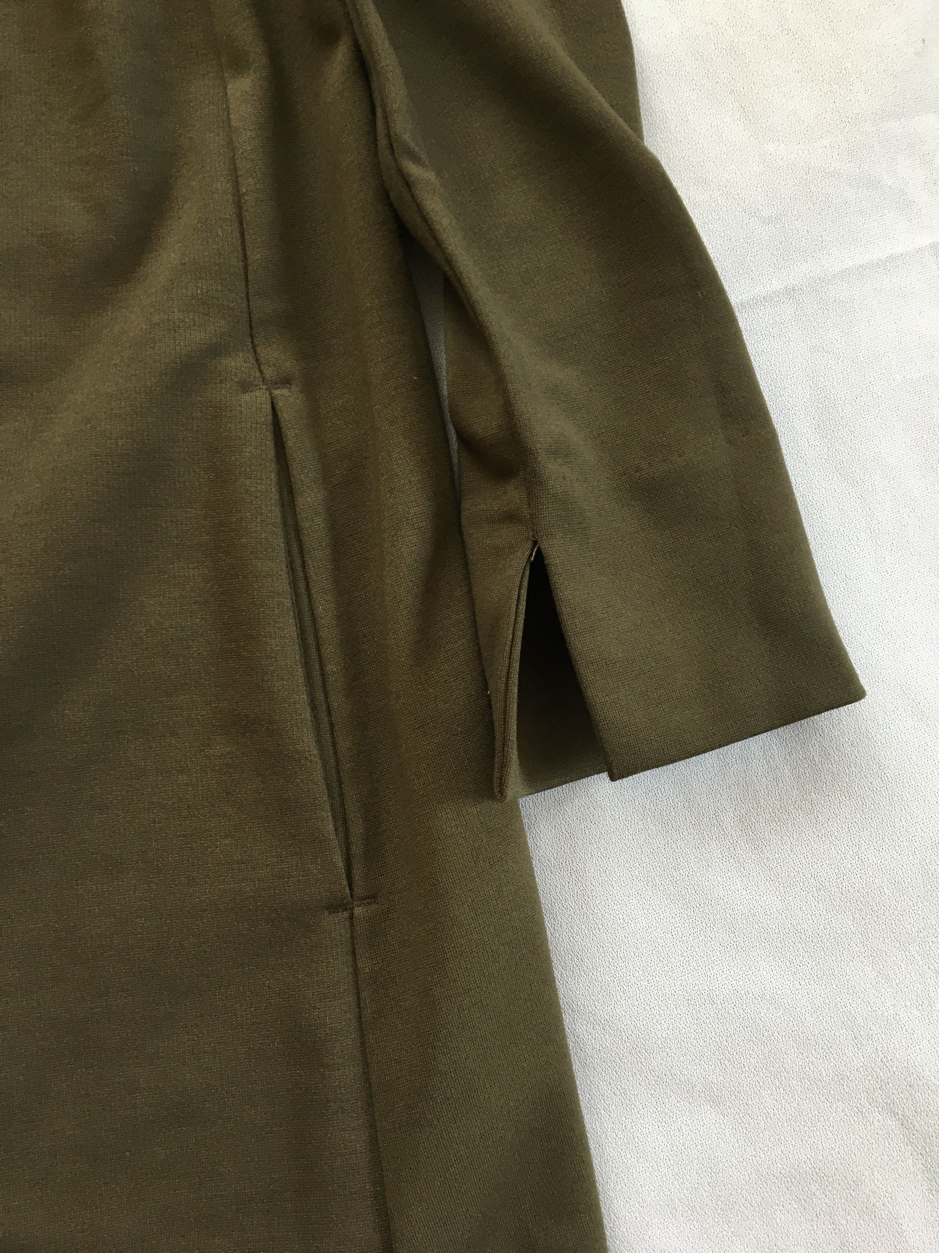 H&M, xs, sukienka  trapezowa, luźna z kieszeniami, ciążowa , khaki