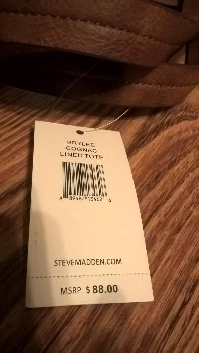 Oryginalna, skórzana torebka damska Steve Madden Brylee Cognac