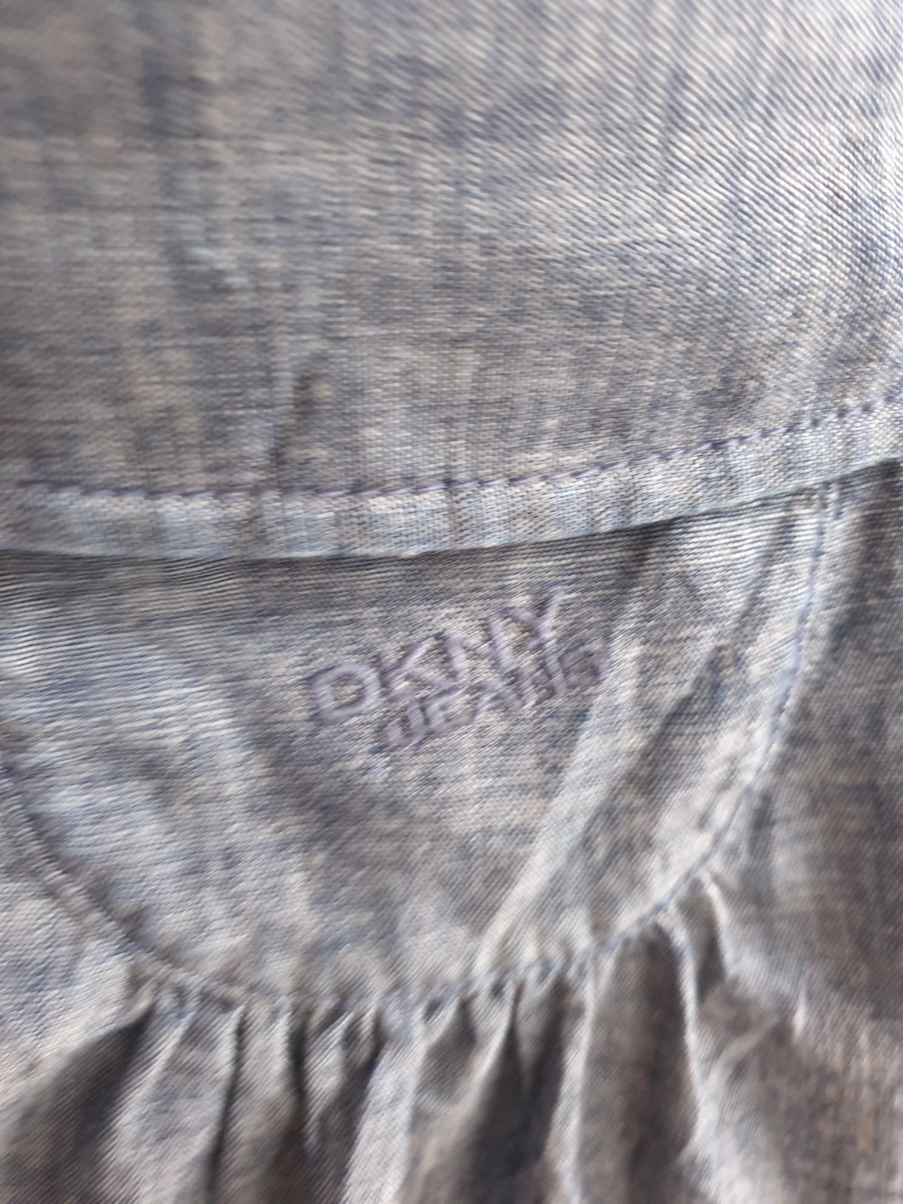 Bluzka koszula bufiasty balonowy rękaw jak lniana DKNY Jeans XS 34 36